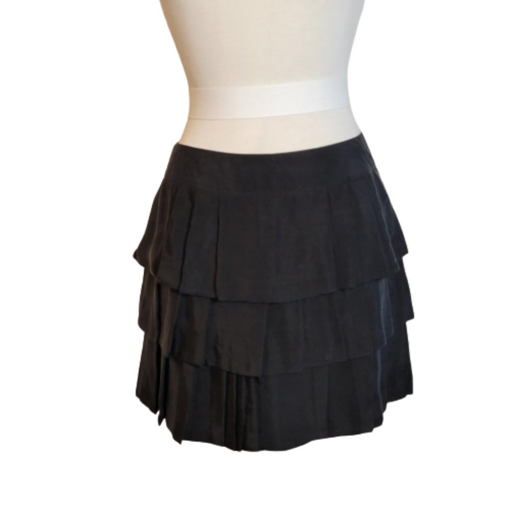 Banana Republic Pleated Layered Mini Skirt, Black Size 12, NWOT